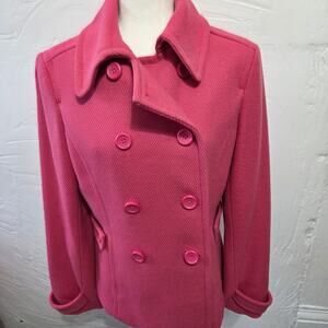 Express Design Studio Pink Wool Blend Pea Coat Woman's Size Medium